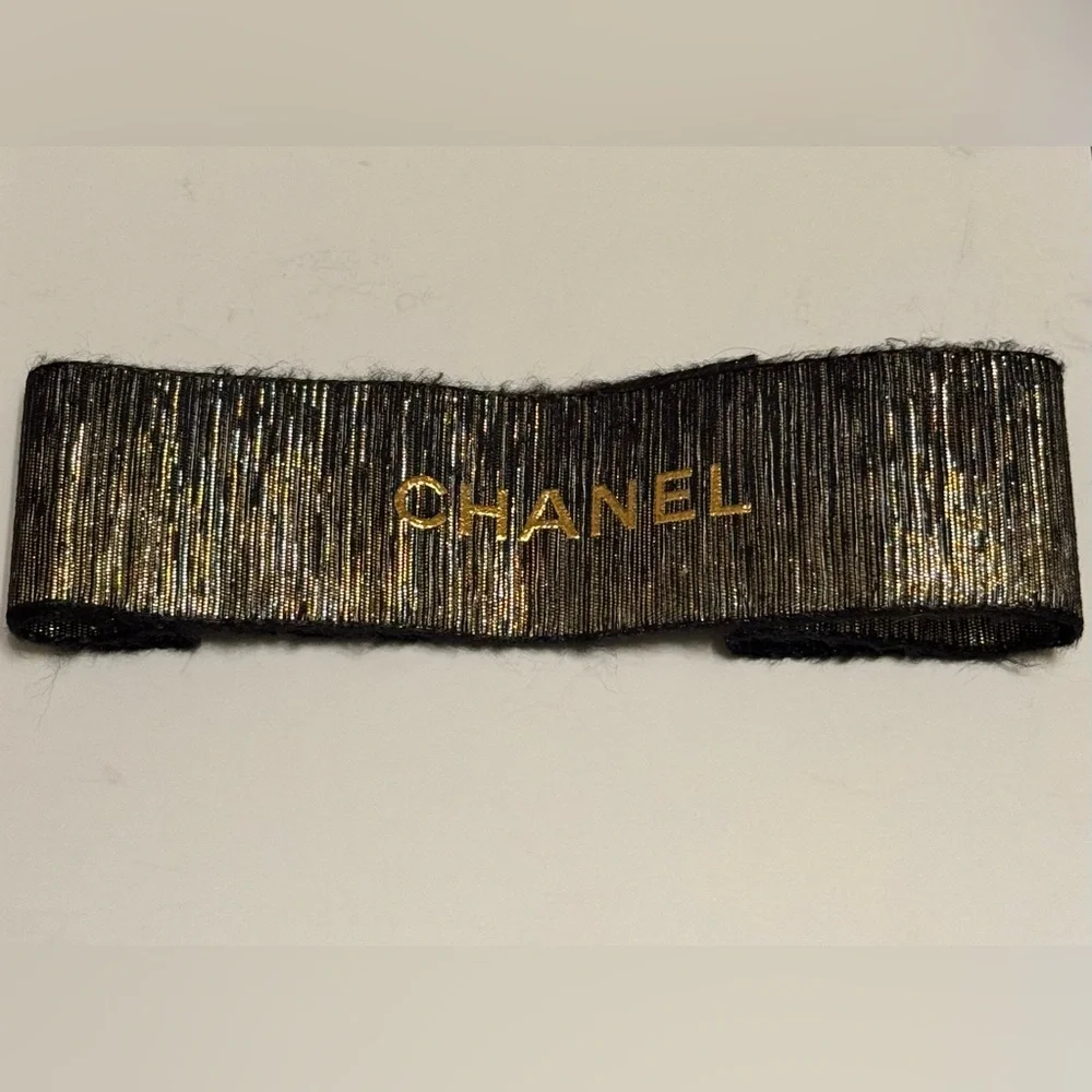 Chanel Black and Gold Ribbon